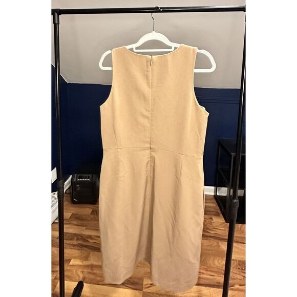 ANNE KLEIN CAMEL/BROWN HIGH NECK DRESS SZ‎ 10 - Picture 2 of 4